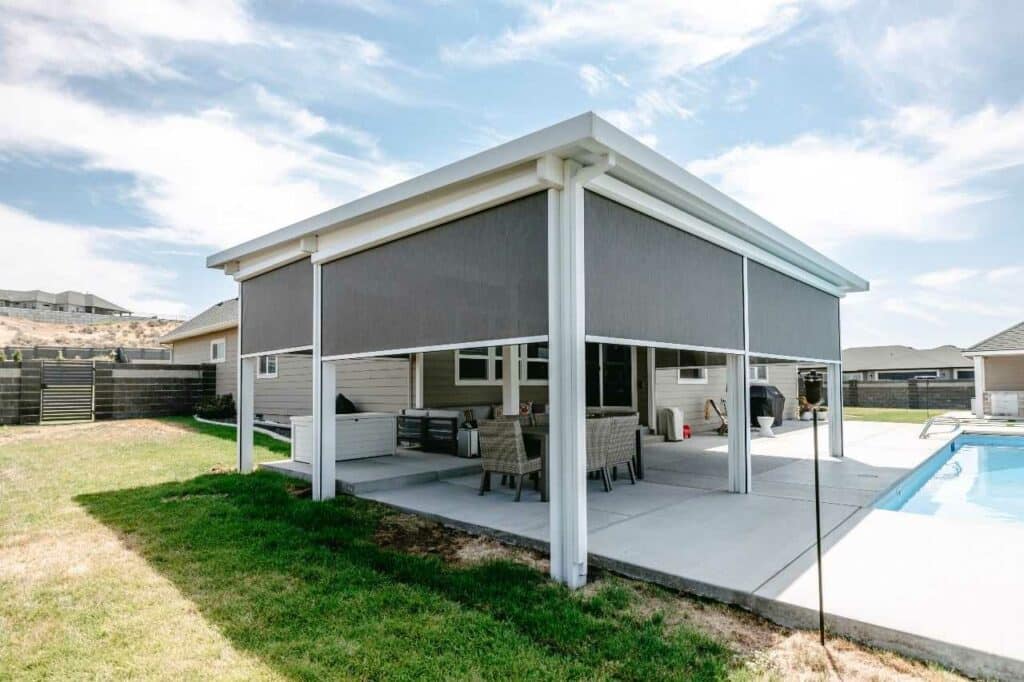 solar drop screens enhance outdoor living space Patio Covers