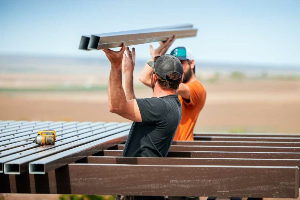 Patio Covers Unlimited professional installers at work